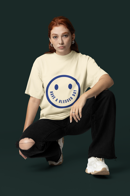 Smiley Face Unisex garment-dyed heavyweight t-shirt