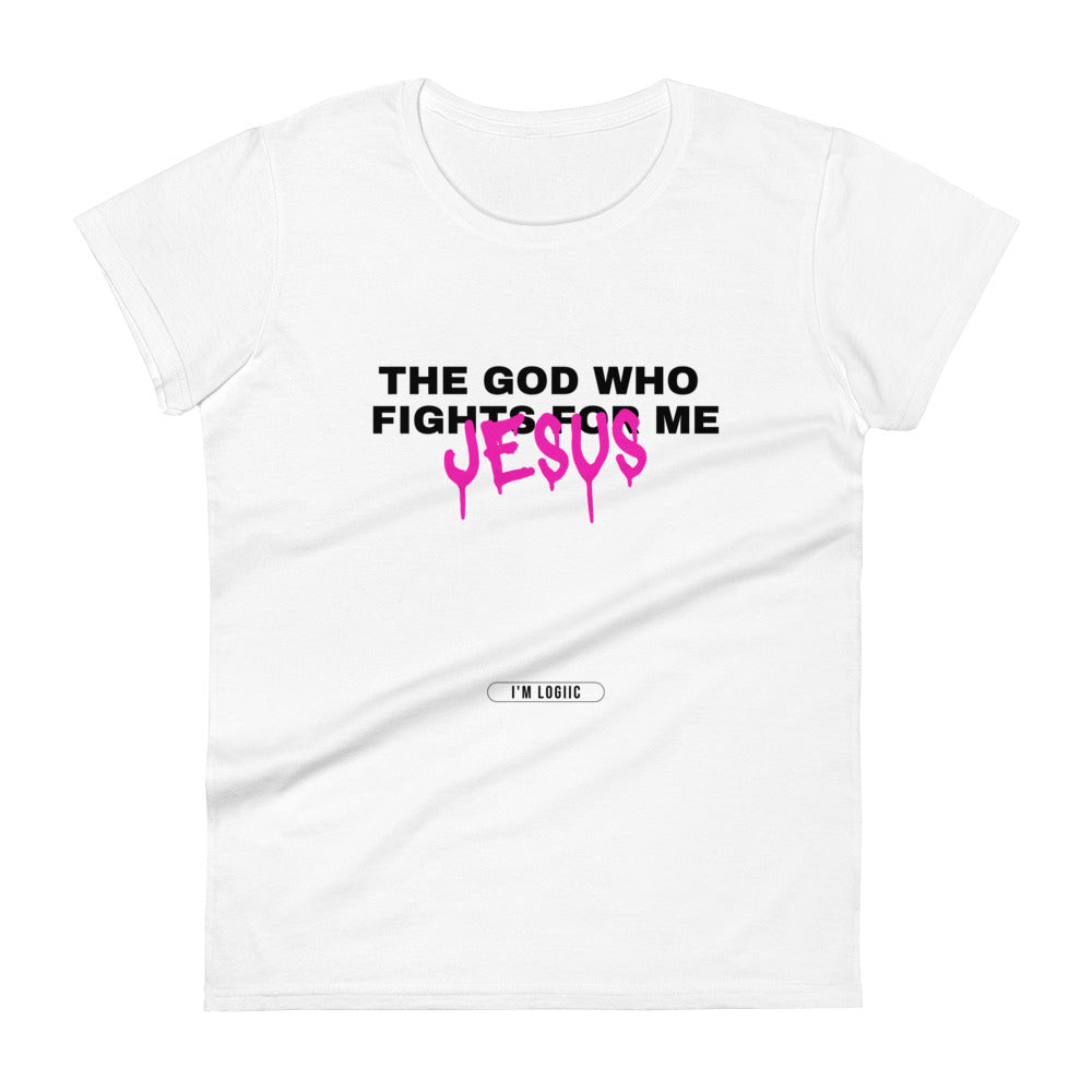 The God who fights for me Women's short sleeve t-shirt